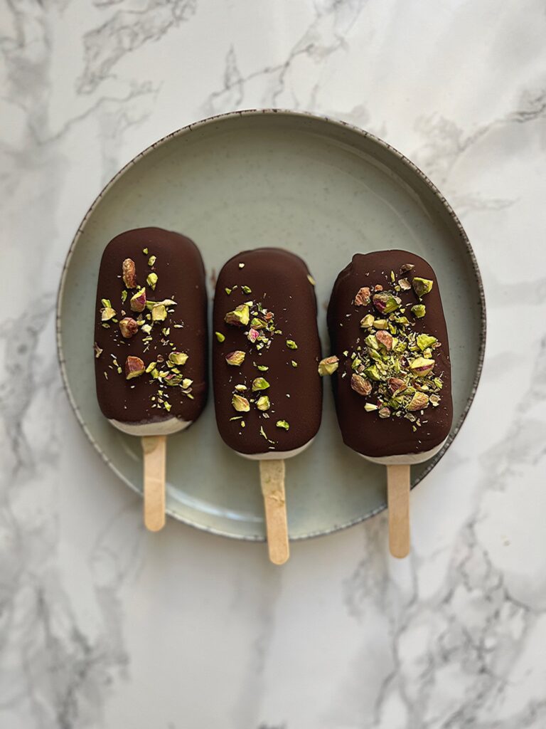 Ledai su pistacijomis