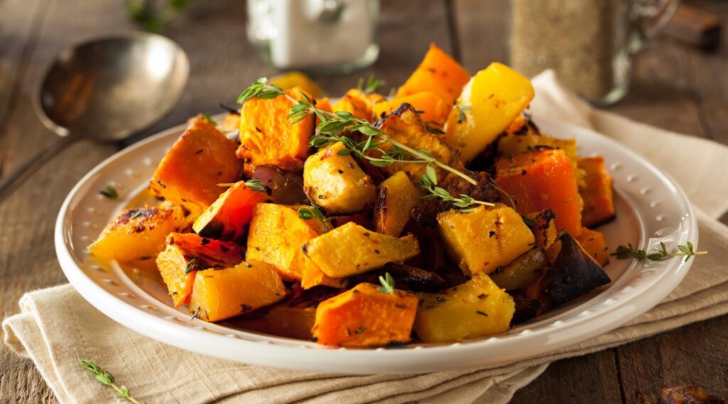 Receptas kaip paruošti moliūgą keptais gabaliukais ar pagaminti tyrę.